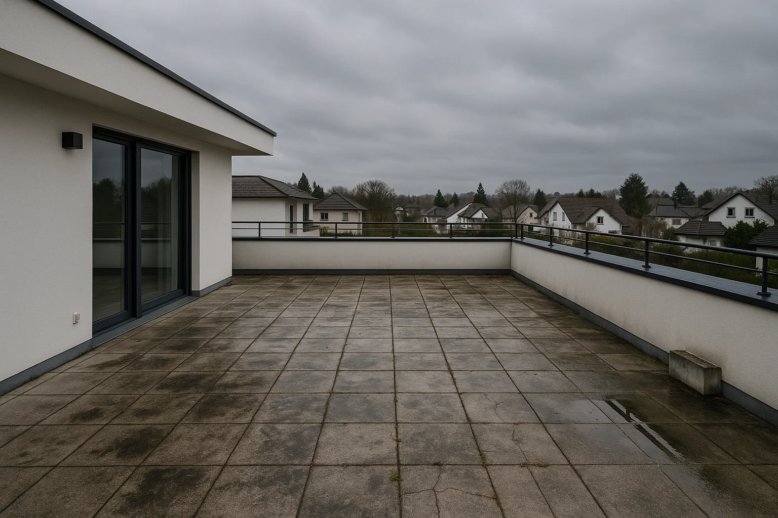 Terasă circulabilă Pipera înainte - probleme de infiltrații