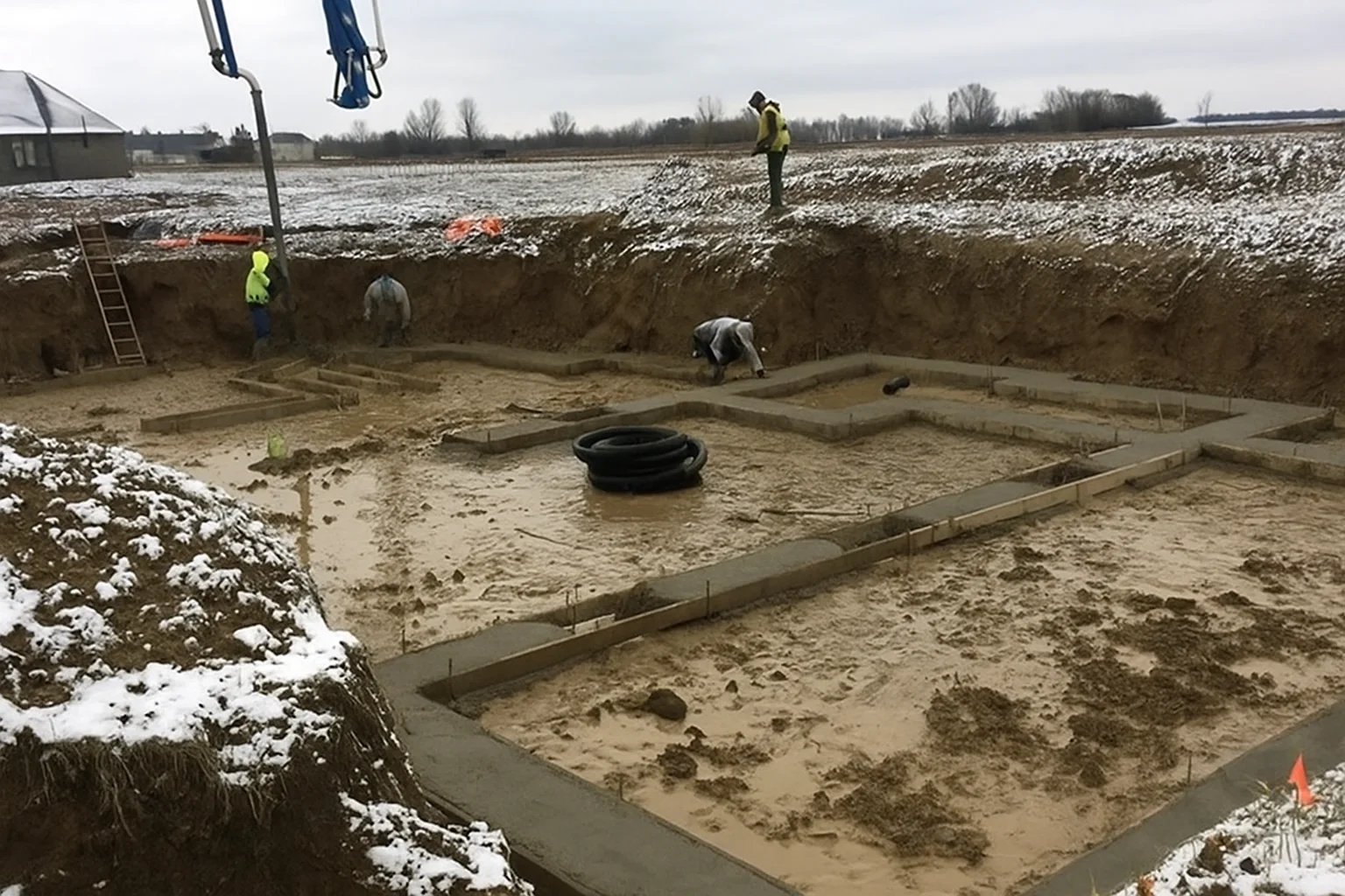 Fundație casă nouă Otopeni înainte de injecții preventive